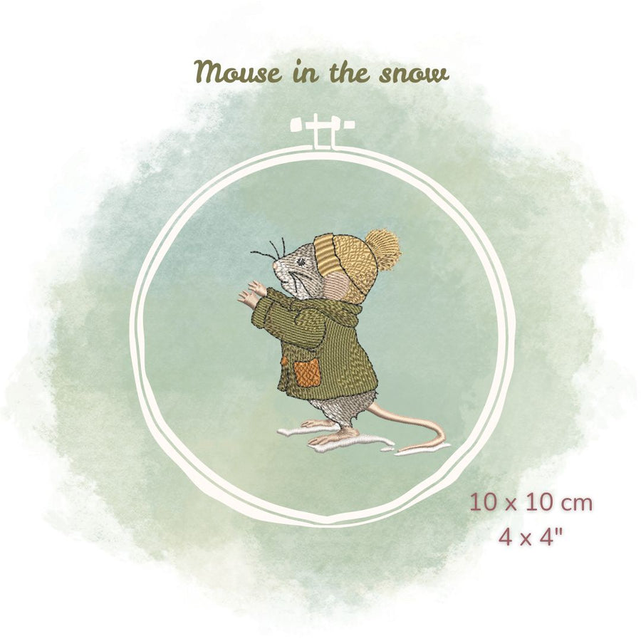 Stickdatei Maus im Schnee
