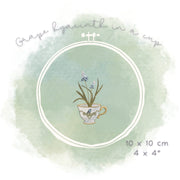 Stickdatei Traubenhyazinthe in der Tasse