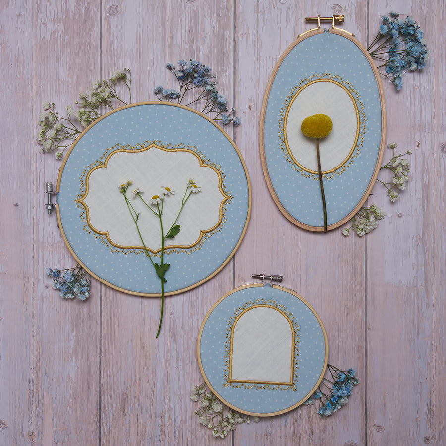 ITH Stickdateien Set Applikationsrahmen "Millefleur"