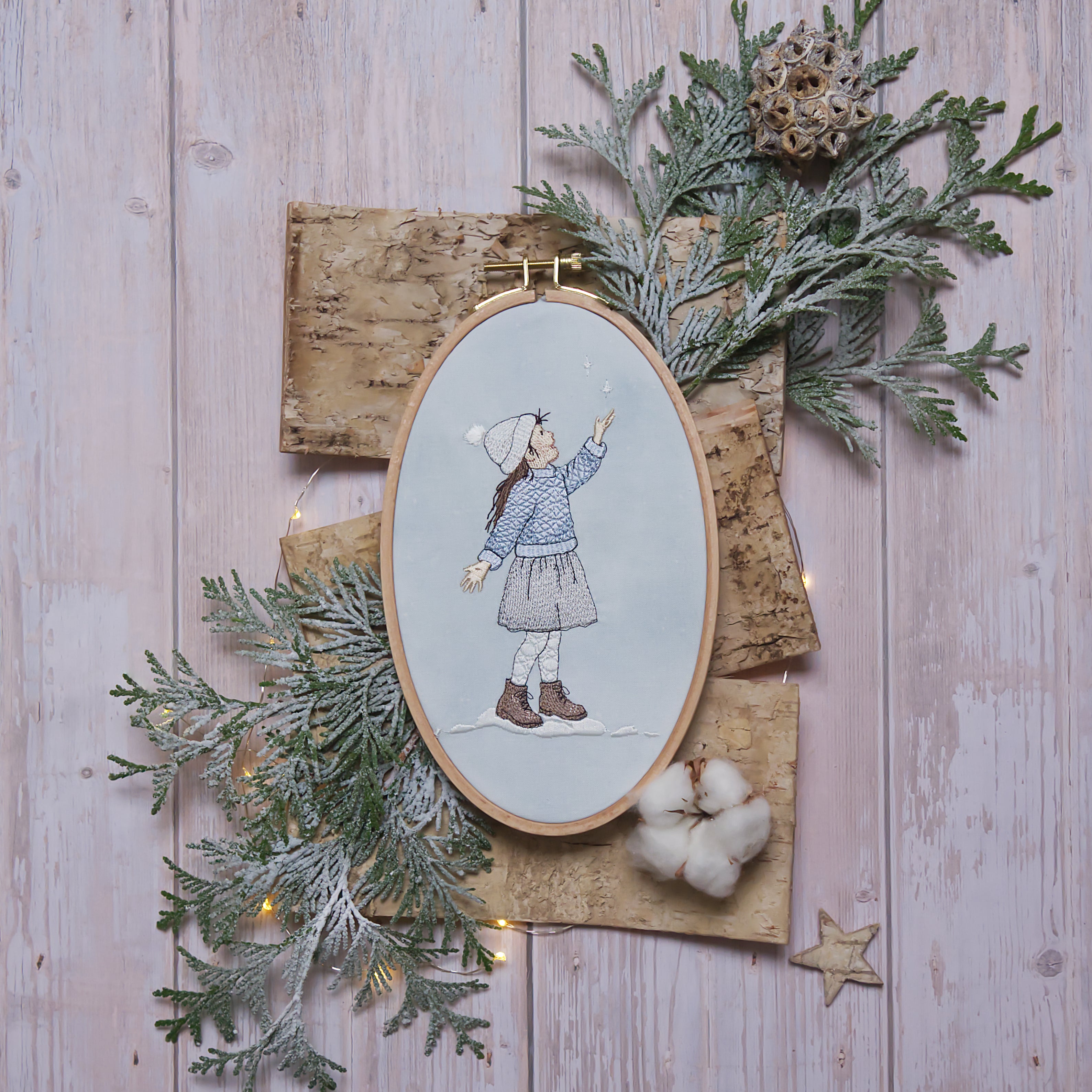 Stickdatei Mädchen im Schnee