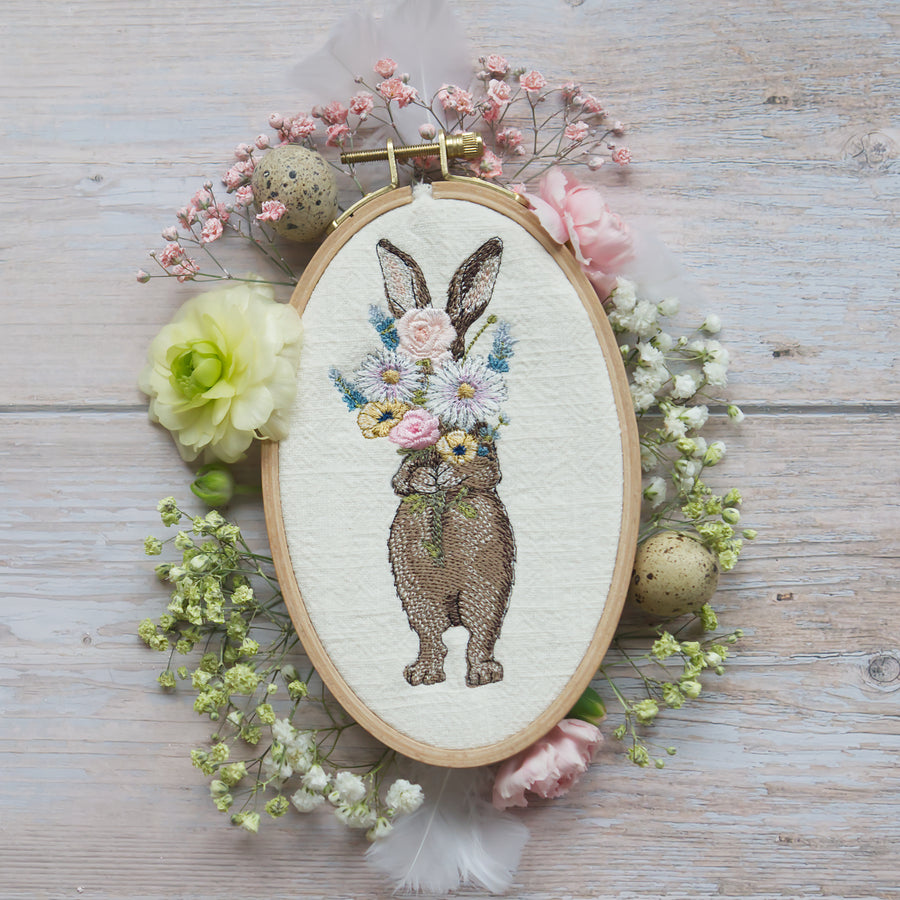 Stickdatei Cora Design Frühling Ostern Hase Blumen