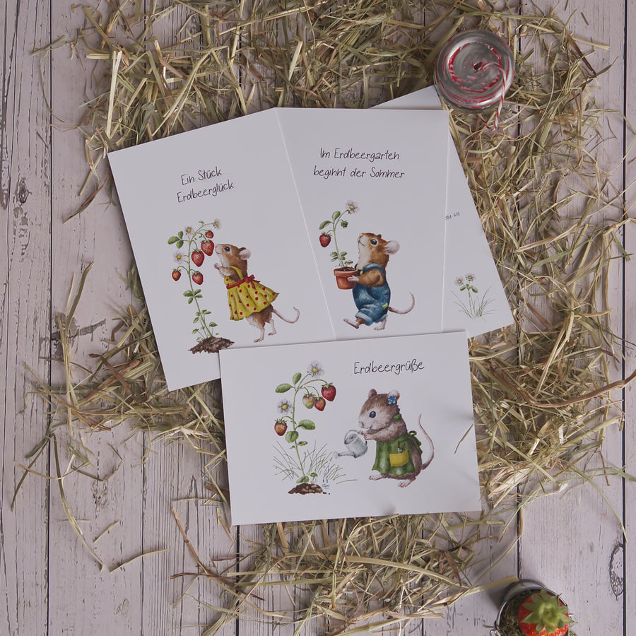 Printable Postkarte Ein Stück Erdbeerglück