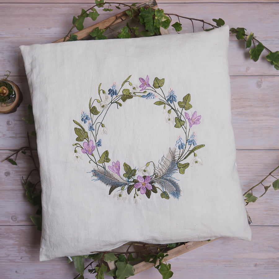 Stickdatei Frühblüherkranz