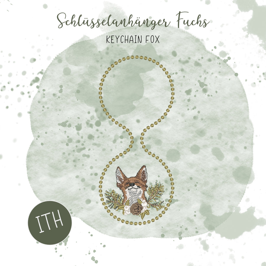 ITH Stickdatei Schlüsselanhänger Fuchs