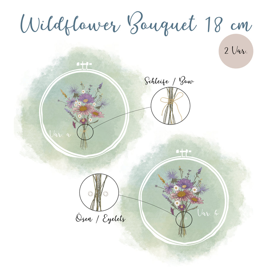 Stickdatei Wildblumenbouquet für die mittlere Rahmengröße