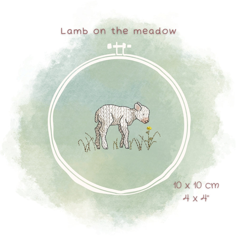 Stickdatei Lamm auf der Wiese