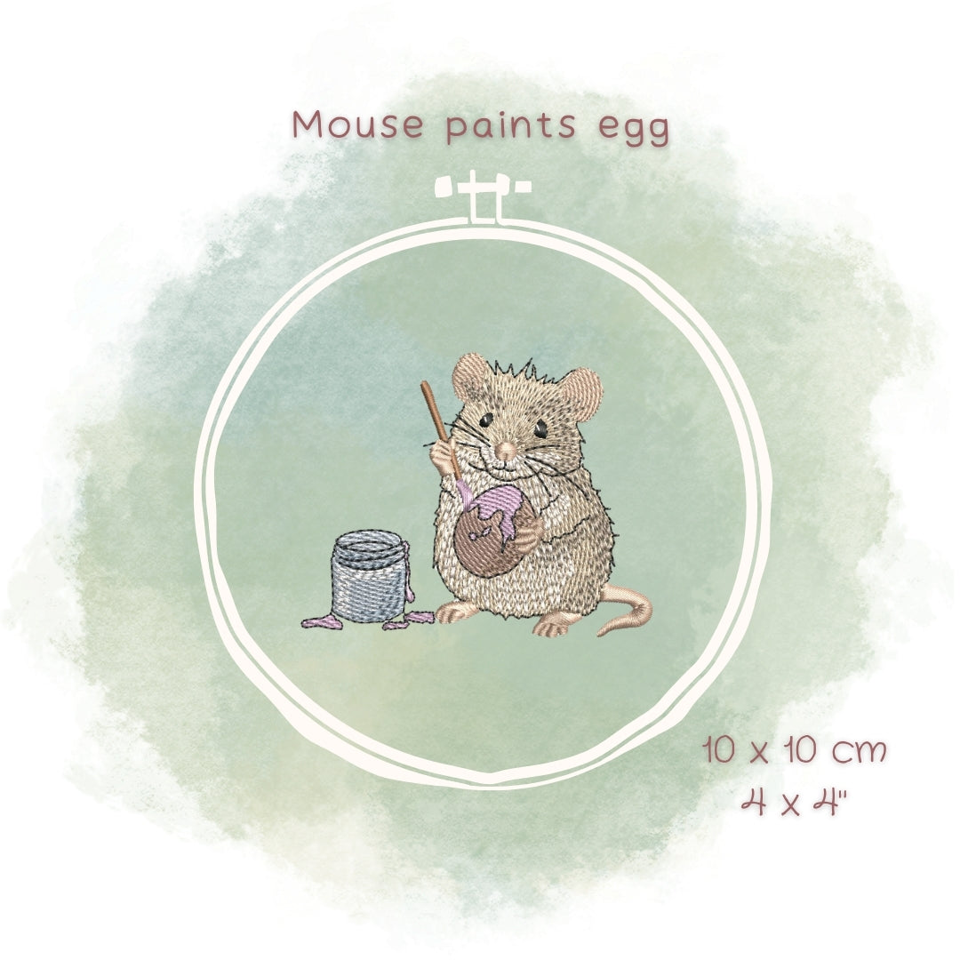 Stickdatei Maus bemalt Eier
