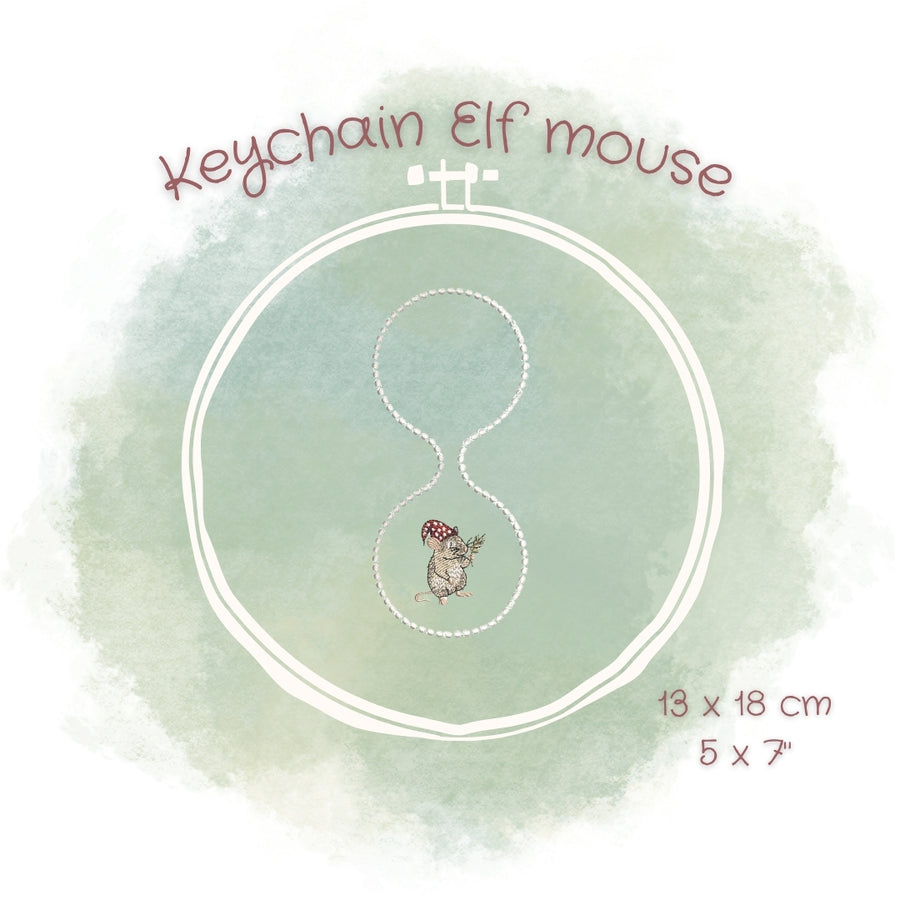 ITH Stickdatei Schlüsselanhänger mit Wichtelmaus