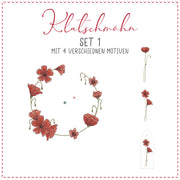 Stickdateie Set Mohnblumenkranz