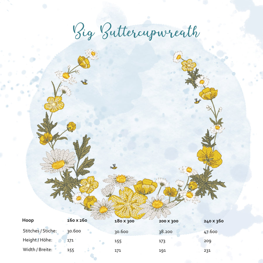 Stickdatei Großer Butterblumenkranz