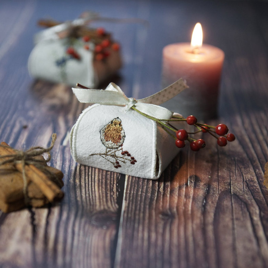 Stickdatei Geschenkset Rotkehlchen mit Box und Anhänger ITH