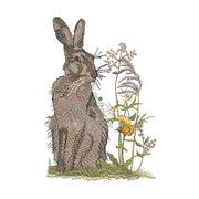 Stickdatei Hase mit Wildblumenwiese